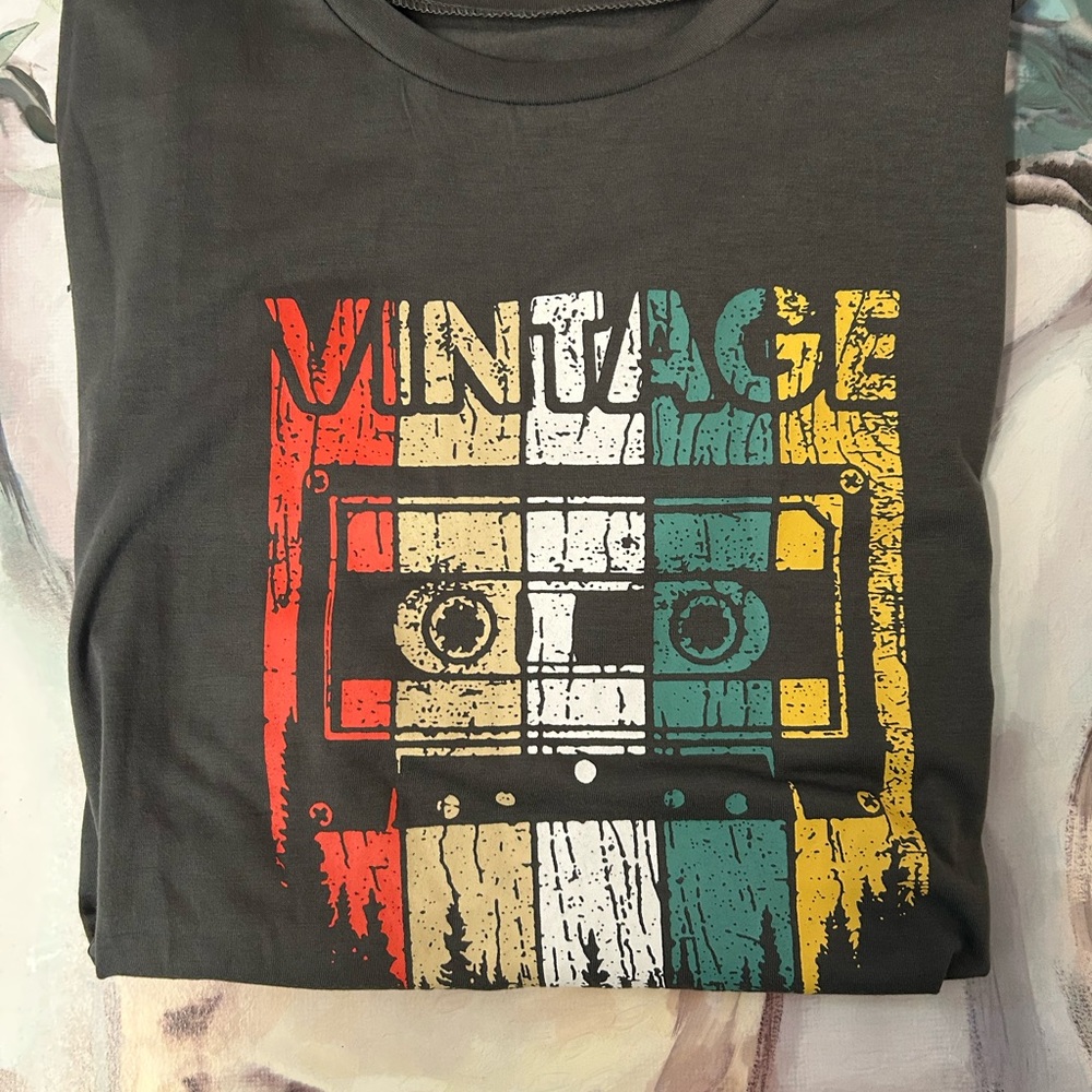 Vintage Graphic T-Shirt with Cassette Design